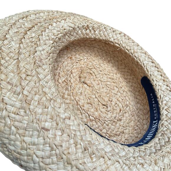 Helen Kaminski Sun Hat Raffia Straw Tan Brown Beach Coastal Vacation Floppy Brim main image 8